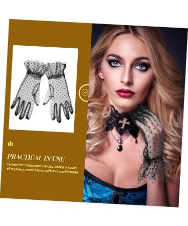 Beaupretty Women Lace Gloves 1 Pair Halloween Gloves Elegant Gloves Black Gauntlet Gloves Party Gloves Black Gloves Prom Accessories Wedding Short Lace Gloves Wedding Dress Bride - Buy Online on GoSupps.com