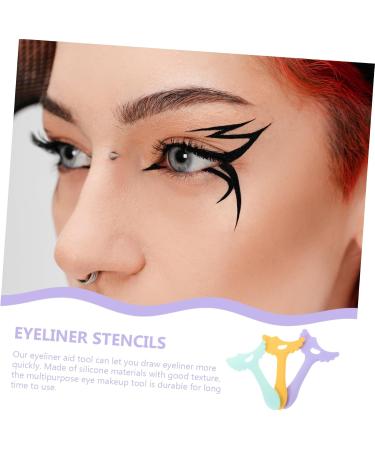 Angoily 3 pcs Stencils for Aid Multi-functional Women Tool Eyeliner Eyeshadow Reusable Eye Girl Silicone - Buy Online on GoSupps.com