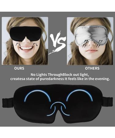 100% Mulberry Silk Sleep Mask - Adjustable Eye Mask for Women and Men - Perfect for Travel, Home, and Office - Black - Buy Online on GoSupps.com