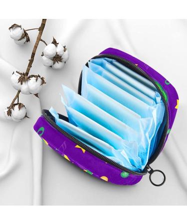 Portable Mardi Gras Carnival Bandage & Menstrual Cup Storage Bag for Women & Teens - Stylish Zipper Pocket - Buy Online on GoSupps.com