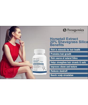 Trexgenics Horsetail Extract 600mg - Natural Hair Growth & Nail Support - Non-GMO, Gluten-Free, Vegan - 60 Vcaps - Buy Online on GoSupps.com
