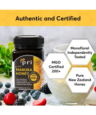 PRI Manuka Honey MGO 200+ | New Zealand Raw Monofloral - 500g - Buy Online on GoSupps.com