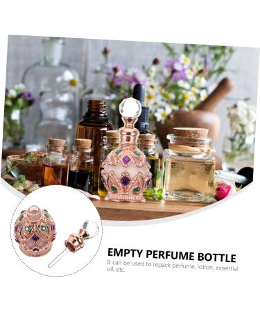 Ipetboom Essential Oil Bottle Nail Growth Oil Glass Carafe Diamonds Embedded Bottle Spice Dispenser Essential Oils for Diffusers Aromatherapy Alloy Travel Perfume Spray Bottle 15 ml Golden - Buy Online on GoSupps.com
