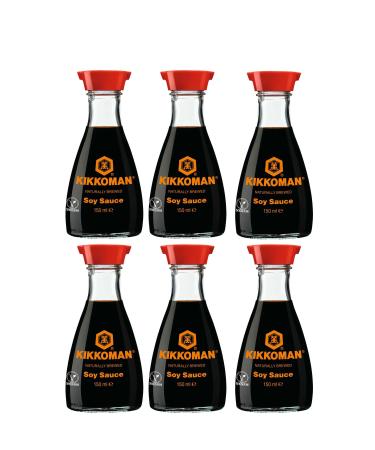 Kikkoman Naturally Brewed Soy Sauce 150ml - Pack of 6