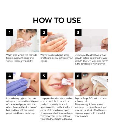 Facial Wax Strips for Women - Hypoallergenic Hair Removal for All Skin Types - Gentle and Fast-Working on Face, Eyebrow, Upper Lip, Chin - 40 Wax Strips + 4 Calming Oil Wipes - Buy Online on GoSupps.com