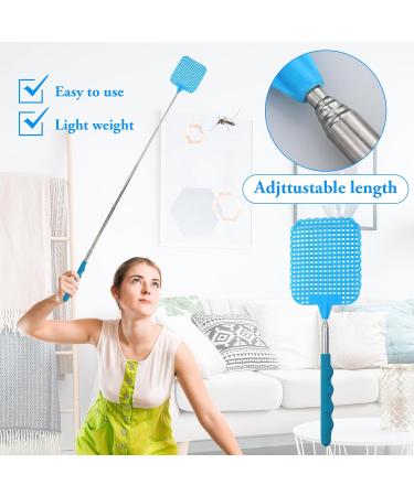 Extendable Telescopic Flying Swatter - Portable Anti-Mosquito Insect Catcher for Garden - Blue (26-72 cm) - Buy Online on GoSupps.com