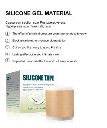Silicone Scar Sheets 1.6 x 120 Tape Roll | Keloid & Surgical Scar Treatment | Tummy Tucks, C-Section, Burn, Acne, Stretch Marks | Wound Bandages - Buy Online on GoSupps.com