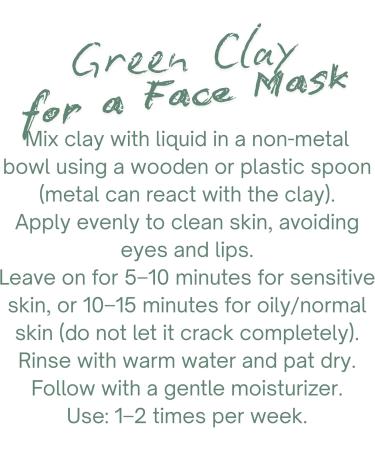 Green Clay Powder for Face Mask Hair & Body - Detox & Purify - 100% Naturel 250g - Excellent pour le visage et les cheveux le traitement des spots le body wrap la d tox bath le soak et le - Buy Online on GoSupps.com