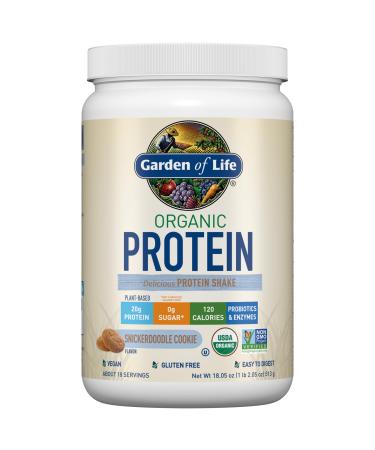 Garden of Life Vegan Protein Powder - Snickerdoodle Cookie - 20g Plant Protein BCAAs Probiotics & Digestive Enzymes - Gluten-Free Non-GMO