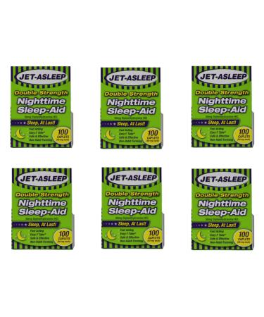 Jet-Asleep Double Strength Nighttime Sleep-Aid 100 Count 6 Pack