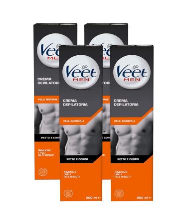 FEI FAN MEN Hair Removal Cream Breast and Body for Normal Skin Removes Hair in 3 Minutes Leaves Skin Moisturized 200ml (4 Units)