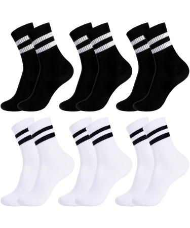 Utensilsto 6 pairs of children sports socks tennis socks young girl cotton crew sock tennis sport socks for young girls children 9-12 years multi-colored