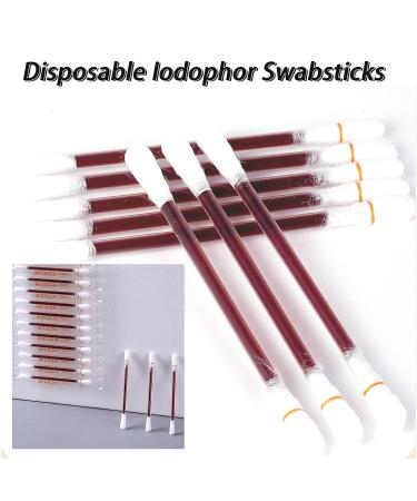 50 Pcs Cotton Iodine Swabs - Disposable Iodophor Swabsticks for First Aid Kit - Medical Sanitary Care for Adults & Kids - Buy Online on GoSupps.com