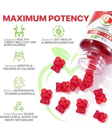 Rsgrt Apple Cider Vinegar Gummies with Vitamin B12 & Folic Acid | 60 Vegan Gummies for Weight Management | High-Strength ACV for Men & Women - Buy Online on GoSupps.com