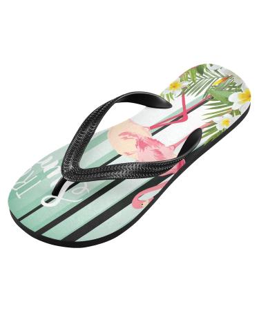 Mnsruu Flamingo Flip Flops - Floral Design for Home Hotel Spa & Travel | Stylish Multicolor Footwear for Men & Women - Buy Online on GoSupps.com
