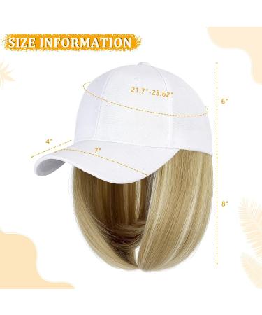 Lansigreen Baseball Cap with Hair Extensions - Short Straight 14'' Synthetic Hairpiece - Ash Blonde Mix Bleach Blonde - Women's Wig Hat - Buy Online on GoSupps.com