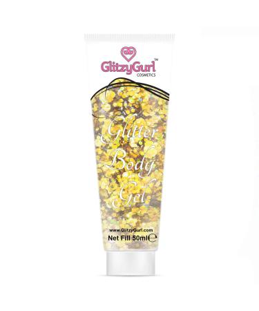 Holographic Glitter Face and Body Gel 50ml Cosmetic Glitter Body Glitter Hair Glitter Gel (Golden Gurl)