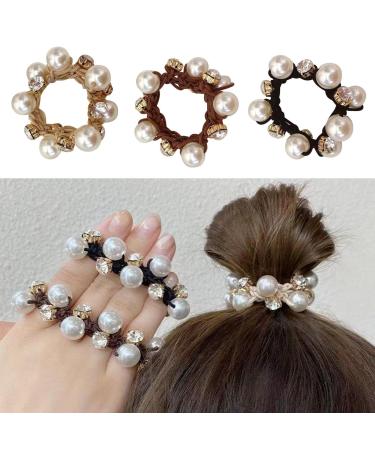 Pearl Hair Scrunchies Elastic Hair pes Ponytail Holder Scrunchies Tightening Hair Hair Accessories for Women and Girls Daily Life