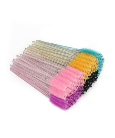 100PCS Crystal Eyelash Mascara Brushes Wands Applicator Makeup Kits (Multi-colored)
