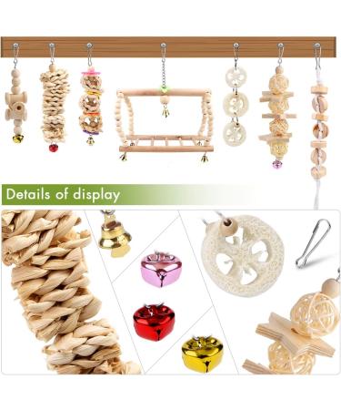 Vegena 7-Piece Wooden Bird Toy Set - Colorful Ladders with Landing Sites for Budgies Parrots and Cockatoos - Ideal Bird Cage Accessories - Buy Online on GoSupps.com