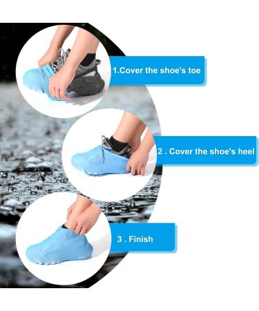 Foldable Waterproof Silicone Shoes Cover - Reusable Non-Slip Overshoes for Outdoor Rain and Snow - White, Size L - Buy Online on GoSupps.com