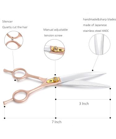 Dream Reach 7 Professional Pet Grooming Curved Scissors - Japanese Steel Shears for Dog, Cat & More (7 inch) - Buy Online on GoSupps.com