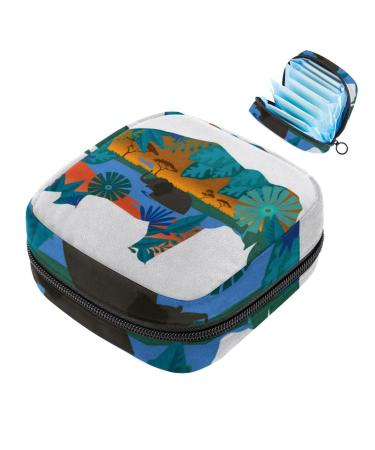 Storage bags for women's bandages painted elephant festival portable menstrual pad pocket panty lips tampons women's bandages storage holder for women school office multicolored 08