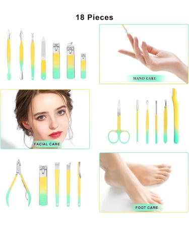 Keiby Citom Manicure Set 18pcs Professional Nail Clippers Kit Pedicure Care Tools-Stainless Steel Grooming Tools With Rose Gold PU Leather Case for Travel & Home (Color) - Buy Online on GoSupps.com