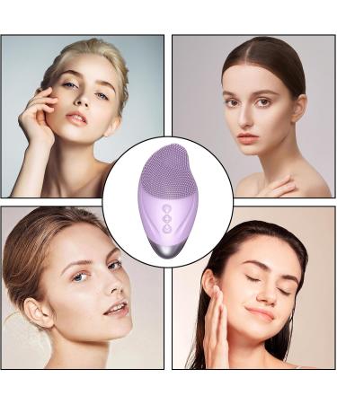 Facial Cleansing Brush | Soft Silicone Electric Exfoliator - Rechargeable Waterproof Vibrating Simple Skin Care Tools for Deep Cleansing Exfoliation & Enhances Absorption Purple (English) - Buy Online on GoSupps.com