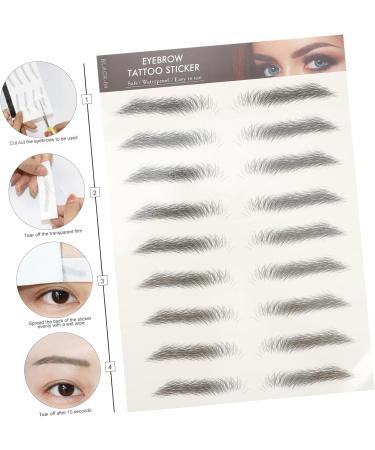 Balacoo 12pcs Eyebrow Stickers 3d Stickers Artificial Eyebrow Temporary Brow Tattoos Black Eyebrow Hair 6d - Buy Online on GoSupps.com