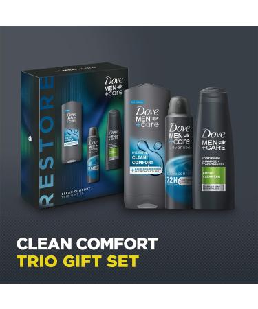 Dove Men+Care Restore Clean Comfort 3-in-1 Hair Face & Body Wash and 2-in-1 Shampoo & Conditioner with7 2H Anti-Perspirant 3 Pieces Ready to Give Gift Set for Him - Buy Online on GoSupps.com