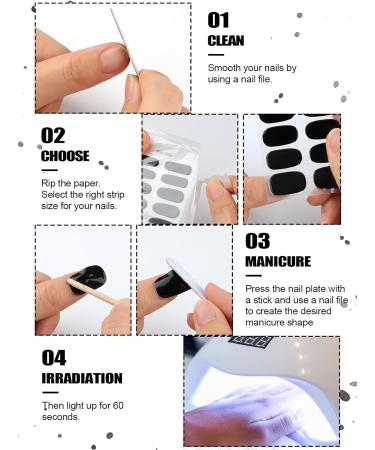 Kalolary 22PCS Full Wraps Nail Polish Stickers Self-Adhesive Nail Strips with 1PCS Nail File Gel Nail Art Wrap Stickers Decals for Women Girls (Black) - Buy Online on GoSupps.com