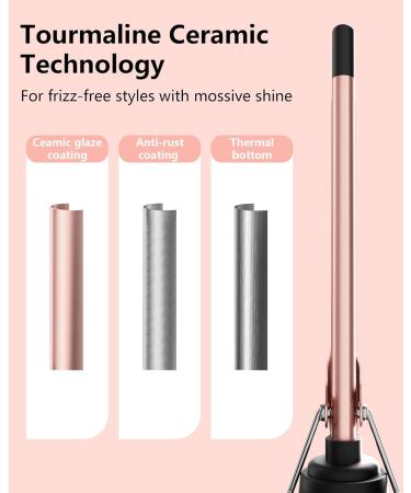 Small Curling Iron 3/8 Inch Barrel - Tiny Curling Wand for Short & Long Hair | Tourmaline Ceramic 9mm Adjustable Temperature Rose Gold - Buy Online on GoSupps.com