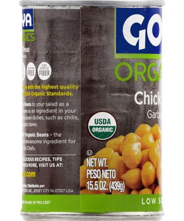Goya Foods Organic Chickpeas Garbanzo Beans 15.5oz (Pack of 24) - 100% Organic, Non-GMO - Buy Online on GoSupps.com