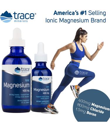 Ionic Magnesium 400 mg Liquid | Trace Minerals Research 2 fl oz - Boost Energy & Relax - Buy Online on GoSupps.com