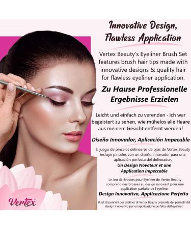 4-Piece Eyeliner Brush Set for Pencil, Liquid, and Gel liners - Winged Makeup Brushes with Angled Bristles for Perfect Cat Eye, Waterproof and Smudge-proof - Buy Online on GoSupps.com