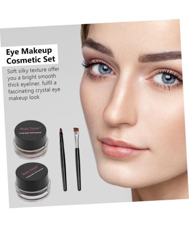 Angoily 2pcs Black Waterproof Eyeliner Cream Eyeshadow Eye Shadow Cream Liquid Eyeliner Lasting Gel 1 count (Pack of 1) As Shown - Buy Online on GoSupps.com