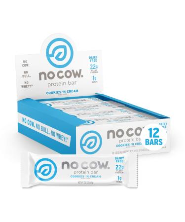 No Cow Protein Bar Cookies n Cream 2.12 oz (60 g)