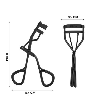 Klihn Exclusive Eyelash Curler | 8 Extra Silicone Pads | High-Quality Carbon Steel Tool for Perfectly Curved Lashes - Buy Online on GoSupps.com