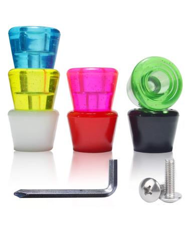 FYANER PU Rubber Roller Skate Toe Stoppers 1 Pair with Screws and 1X L-Shaped Wrench White