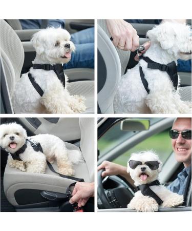 Ggisui 2pcs Adjustable Dog Seat Belt - Safety Belt for All Dog Breeds & Cats | Travel Accessories (42-70cm) - Black & Blue - Buy Online on GoSupps.com