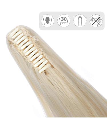 Premium 18 Clip-In Ponytail Extension - Bleached Blonde Heat Resistant Hair Braid for a Natural Look - Buy Online on GoSupps.com