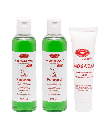 Mosadal foot bath 2x 250ml + Urea cream 100ml - prevents foot sweat invigorates and refreshes - Urea cream prevents callus formation