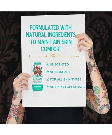 2.02 oz Tattoo Numbing Cream | Maximum Strength | Painless Pre-Tattoo Numbing | 6-8 Hours Before Tattoo - Buy Online on GoSupps.com