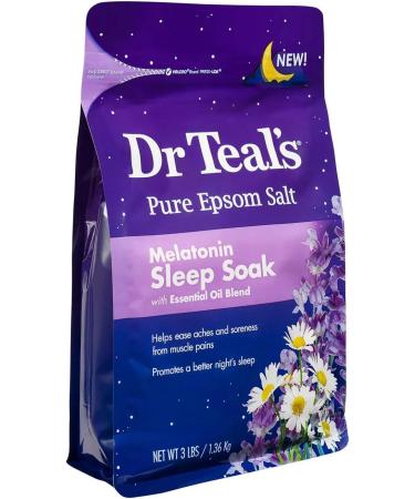 Dr Teal's Lavender & Melatonin Bath Soak Variety Gift Set (2 Pack 3lb Ea.) - Soothing Sleep Aid with Essential Oils & Epsom Salt for Pain Relief & Better Sleep - Buy Online on GoSupps.com