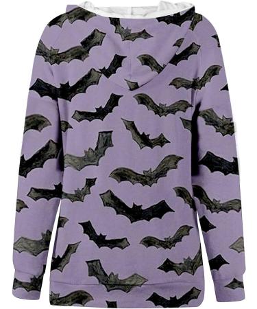 Halloween Costumes Casual Long Sleeved Drawstring Hooded Sweater Pullover for Women Hoodie Purple X-Large - Buy Online on GoSupps.com