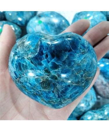 Natural Raw Blue Apatite Crystal Heart - Unique Family Gift Reiki Healing Stone Cabochons for Indie Room Decor - Lucky Stone (250-300g) - Buy Online on GoSupps.com