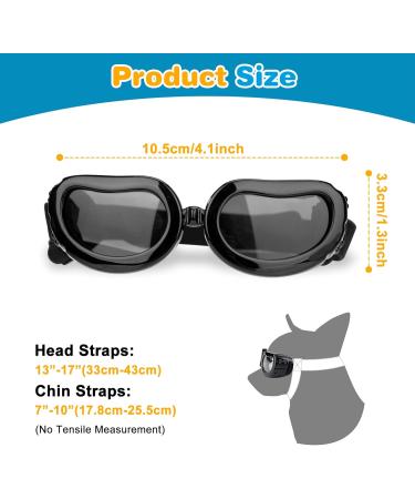 Shop Stylish Black Dog Sunglasses - Waterproof Windproof Anti-UV Protective Glasses for Small & Medium Dogs & Cats | Adjustable Strap for Outdoor & Motorcycle Activities - Buy Online on GoSupps.com