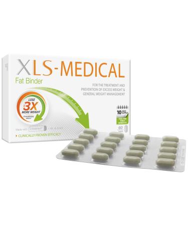 XLS-Medical Fat Binder 60 Tablets - Lower Appetite - Reduce Calorie Intake from Dietary Fats - Up to 3x more Weight Loss - With Litramine as Active Ingredient - 10-Day Trial Pack 60 Count (Pack of 1)