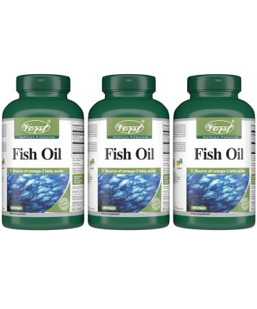VORST Fish Oil 2000mg Per Serving 3 X 180 Softgels | Halal Omega 3 Supplement for Heart Brain & Bone Health | Includes Fatty Acids DHA and EPA | Easy to Swallow and Digest Liquid Softgel Capsules | Women & Men | 3 Bottles